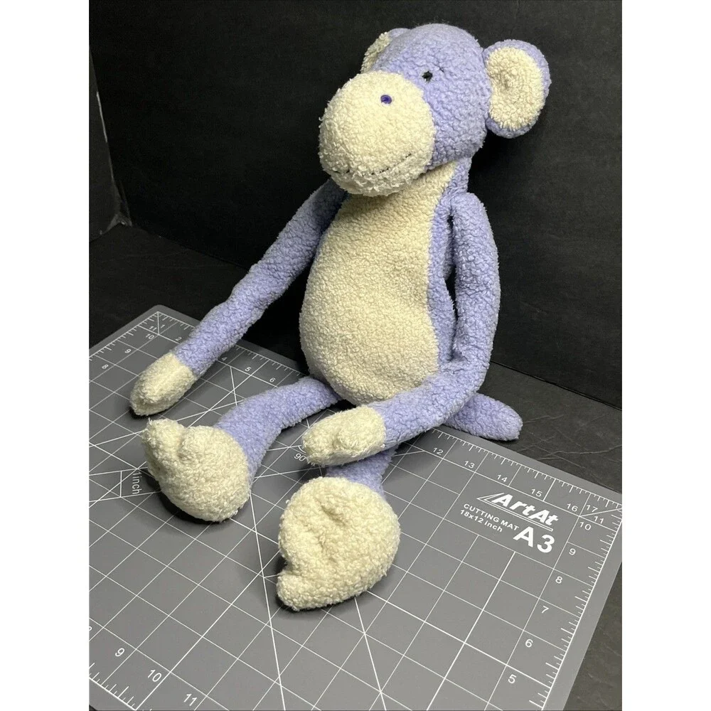 Vintage Manhattan Toy Purple Monkey Stuffed Plush Toy Fleece Beans Smile 18”